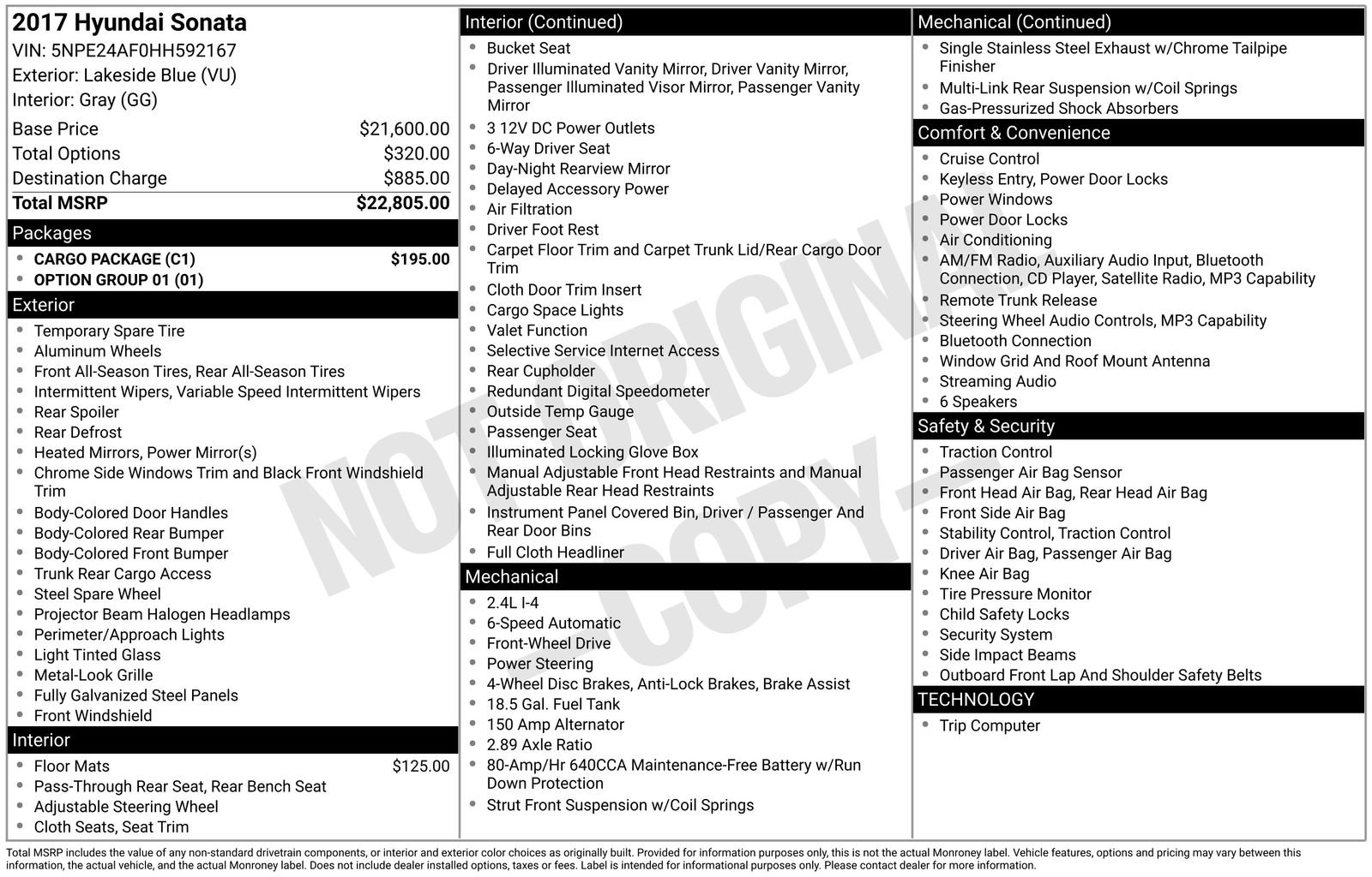Used 2017 Hyundai Sonata SE w/ Cargo Package image 15