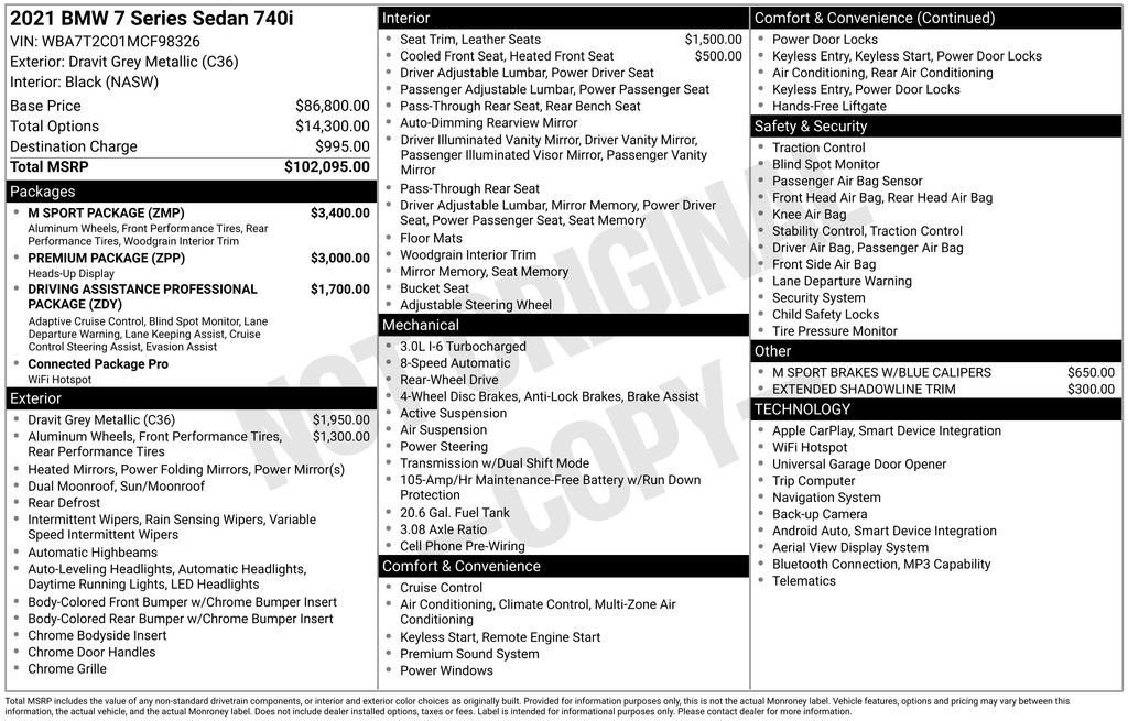 Used 2021 BMW 740i w/ M Sport Package RWD image 10