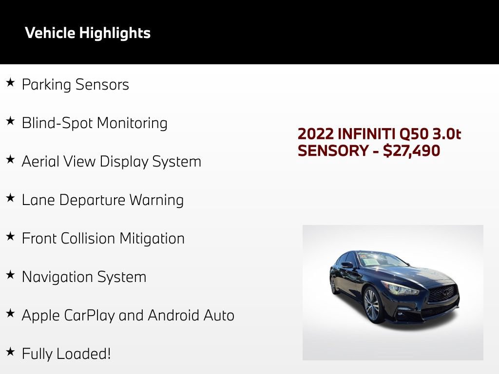Used 2022 INFINITI Q50 Sensory RWD image 5