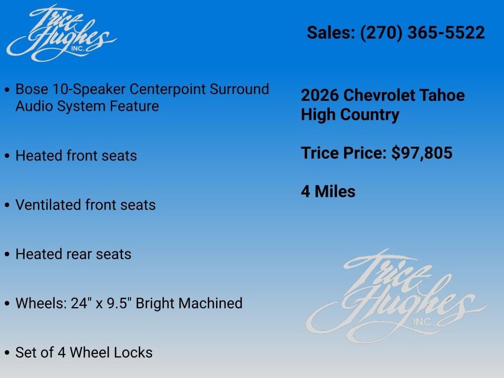 New 2026 Chevrolet Tahoe High Country AWD/4WD image 7
