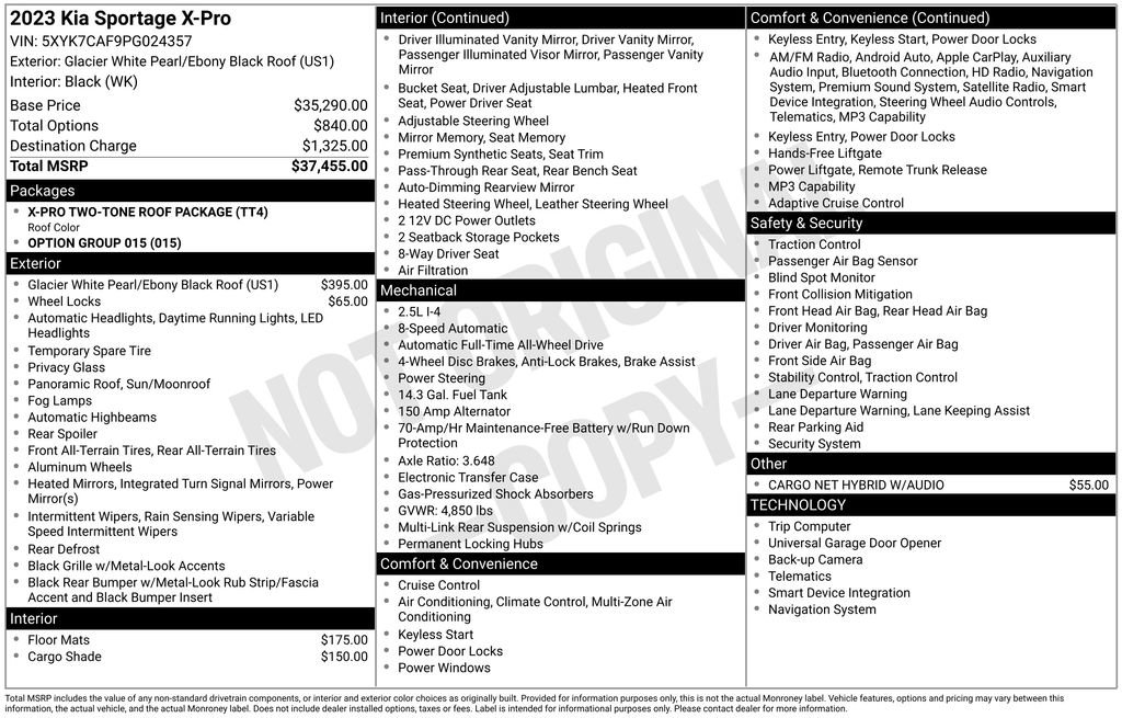 Certified 2023 Kia Sportage X-Pro AWD/4WD image 6