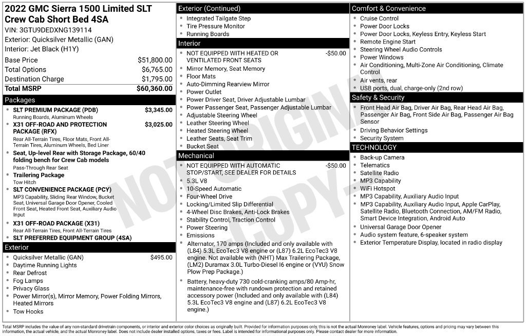 Certified 2022 GMC Sierra 1500 SLT w/ SLT Premium Package AWD/4WD image 55