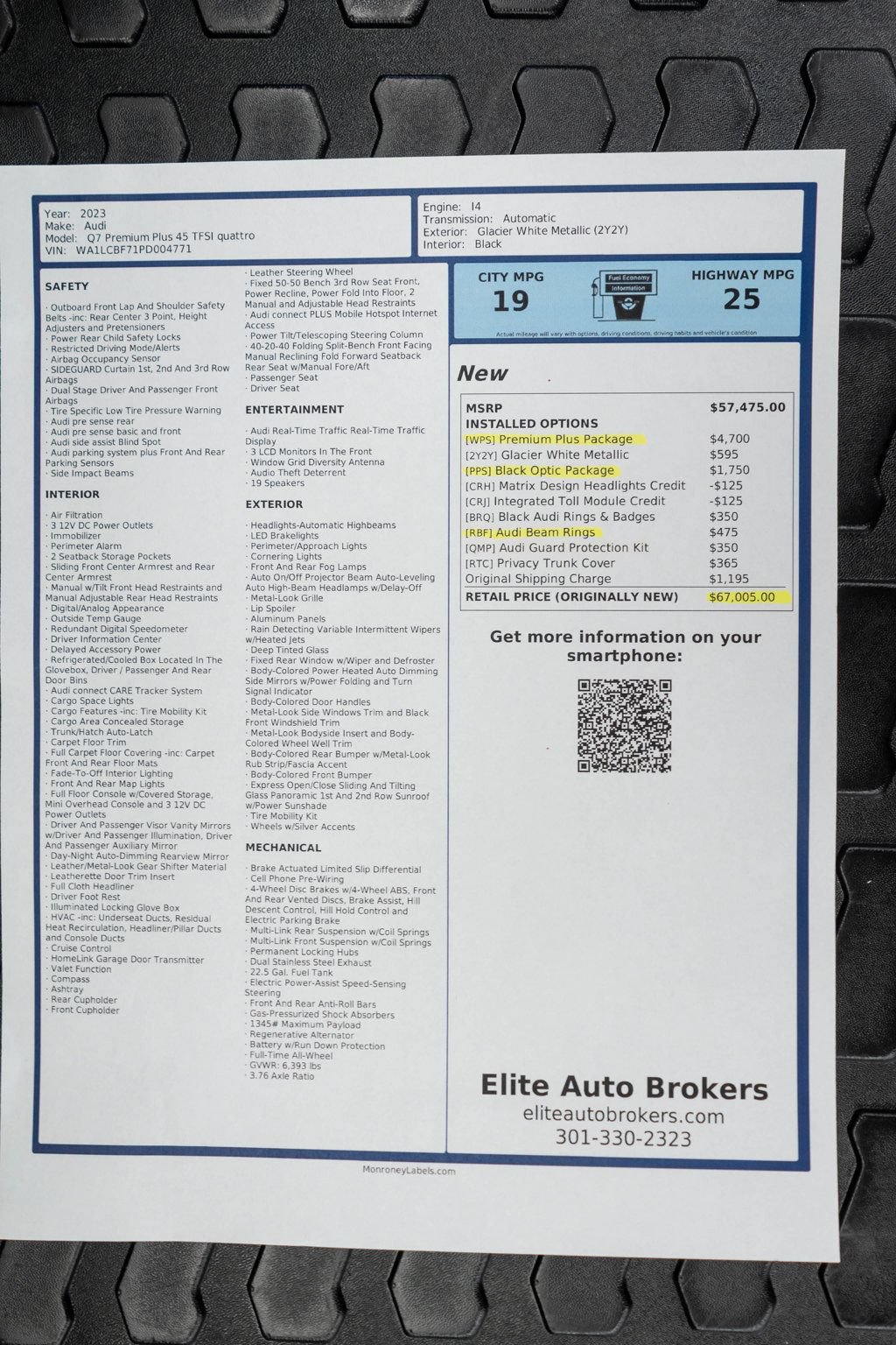 Used 2023 Audi Q7 2.0T Premium Plus w/ Premium Plus Package AWD/4WD image 54