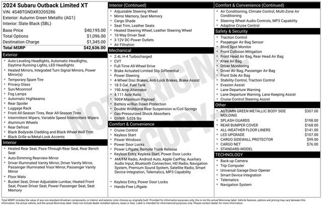 Used 2024 Subaru Outback Limited XT AWD/4WD image 32