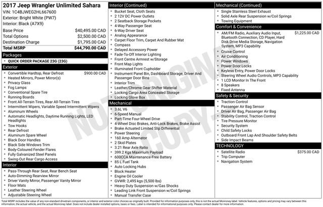 Used 2017 Jeep Wrangler Unlimited Sahara AWD/4WD image 6