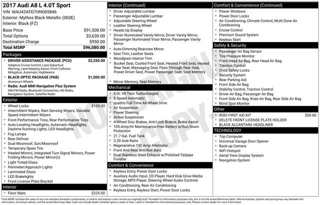 Used 2017 Audi A8 L 4.0T w/ Driver Assistance Package image 7