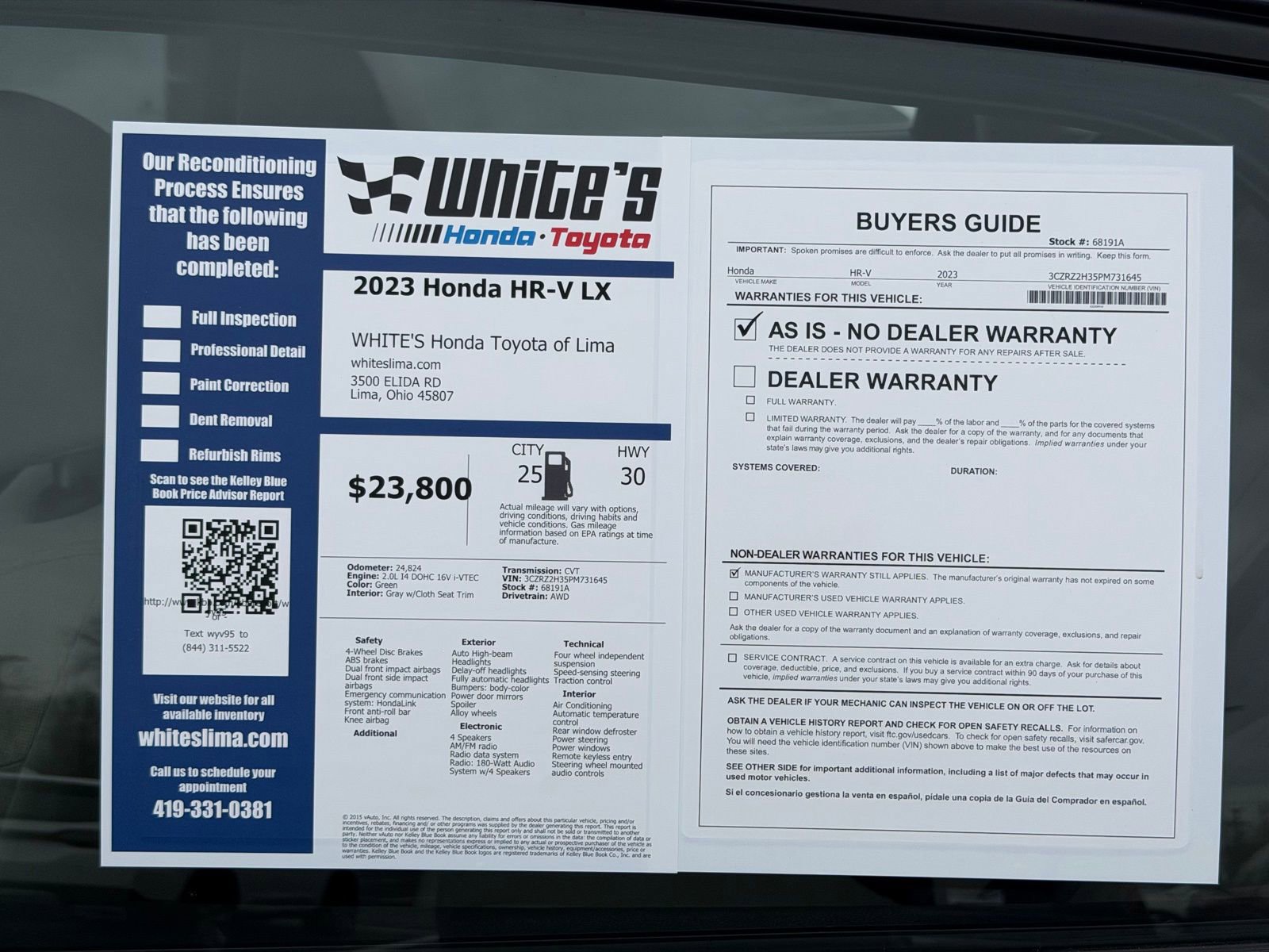 Used 2023 Honda HR-V LX image 30