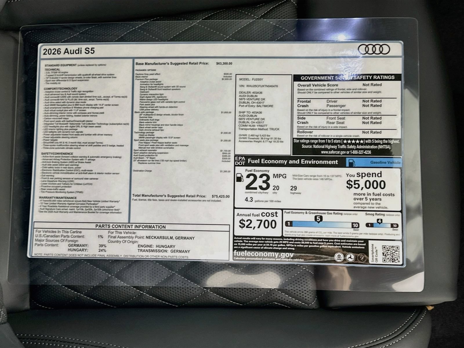New 2026 Audi S5 Premium Plus AWD/4WD image 47
