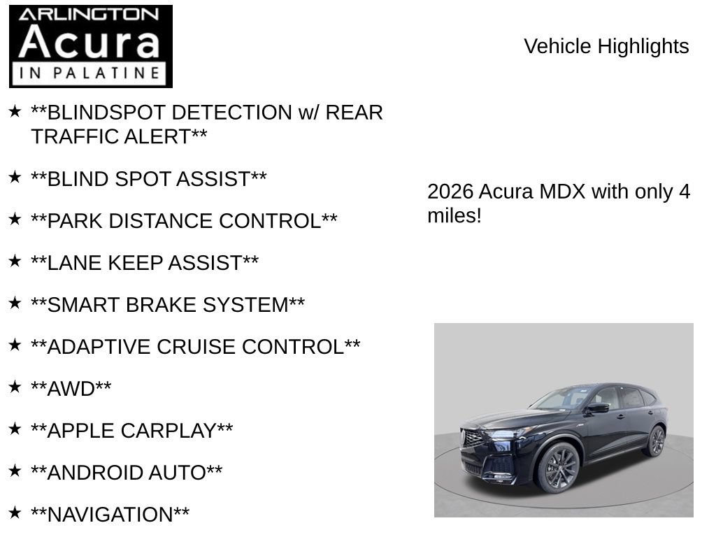 New 2026 Acura MDX A-Spec AWD/4WD image 7