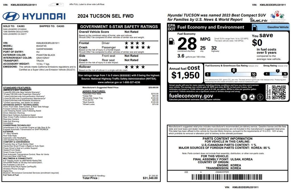 Used 2024 Hyundai Tucson SEL FWD image 4