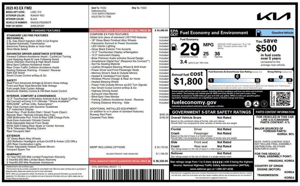Used 2025 Kia K5 EX FWD image 4
