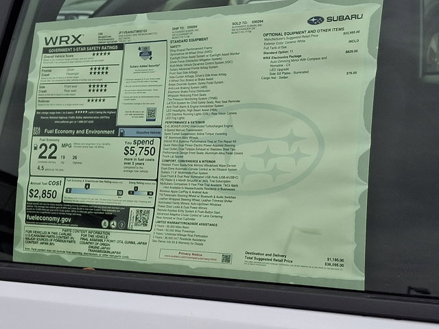 New 2026 Subaru WRX Premium AWD/4WD image 16