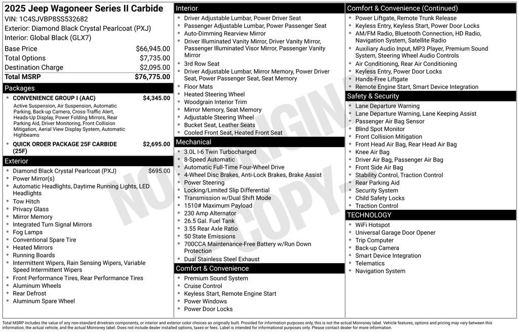 New 2025 Jeep Wagoneer Series II w/ Convenience Group I image 9