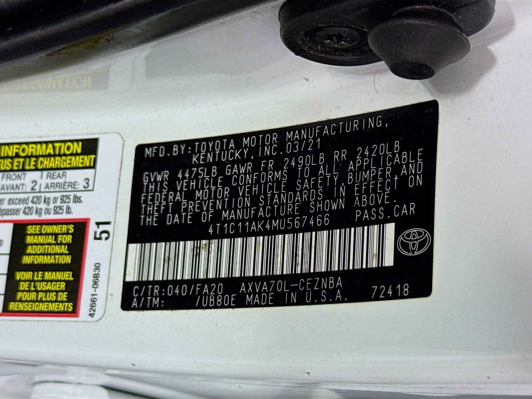 Used 2021 Toyota Camry LE image 39