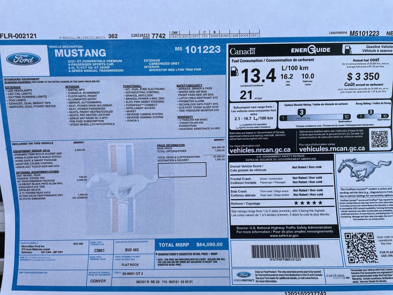 Used 2021 Ford Mustang GT Premium w/ GT Performance Package RWD image 9