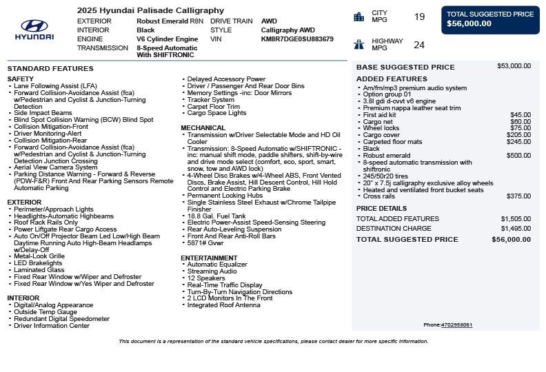 Used 2025 Hyundai Palisade Calligraphy AWD/4WD image 3
