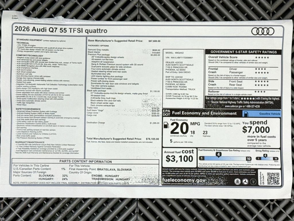 New 2026 Audi Q7 3.0T Premium Plus image 9