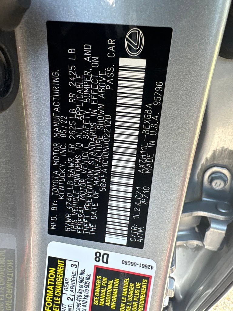 Certified 2022 Lexus ES 300h Ultra Luxury w/ Accessory Package 2 FWD image 21