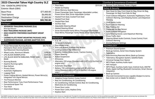 Certified 2023 Chevrolet Tahoe High Country AWD/4WD image 25