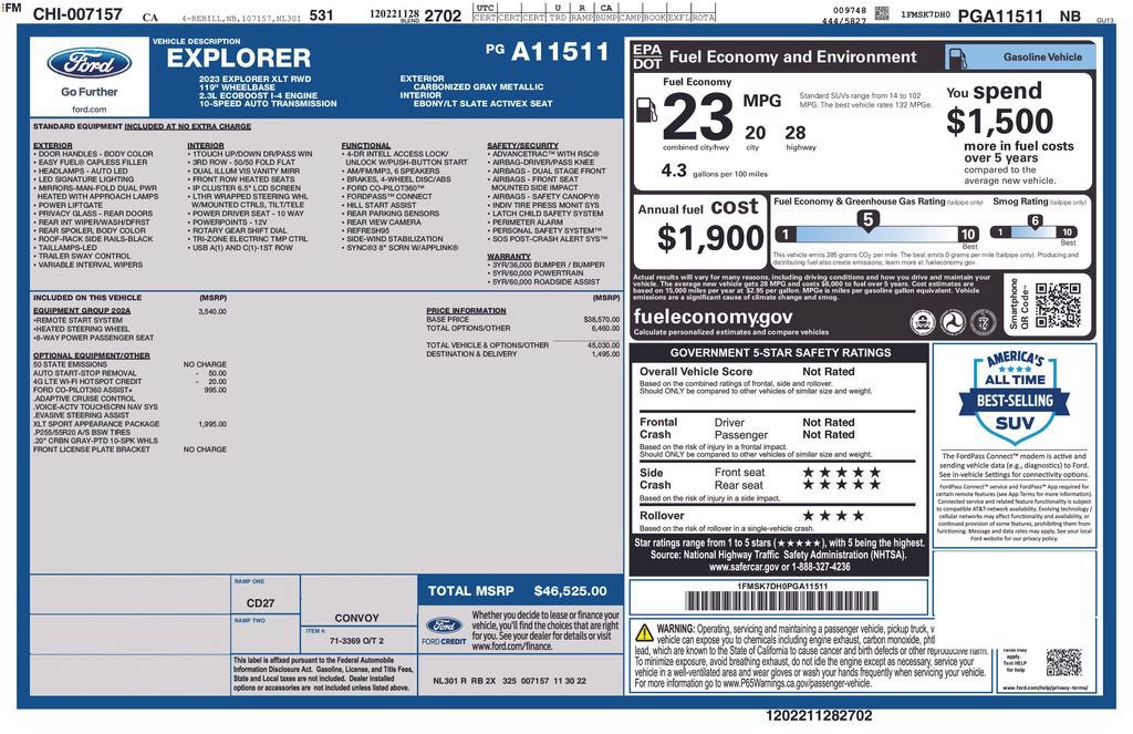 Certified 2023 Ford Explorer XLT w/ Equipment Group 202A RWD image 3