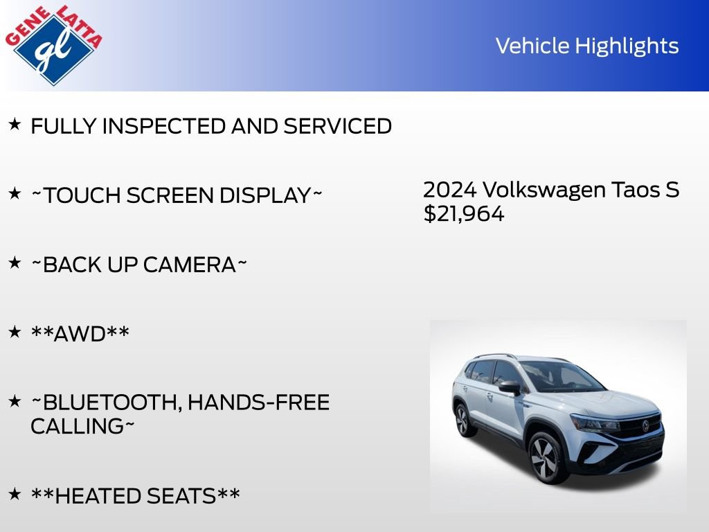 Used 2024 Volkswagen Taos S AWD/4WD image 31
