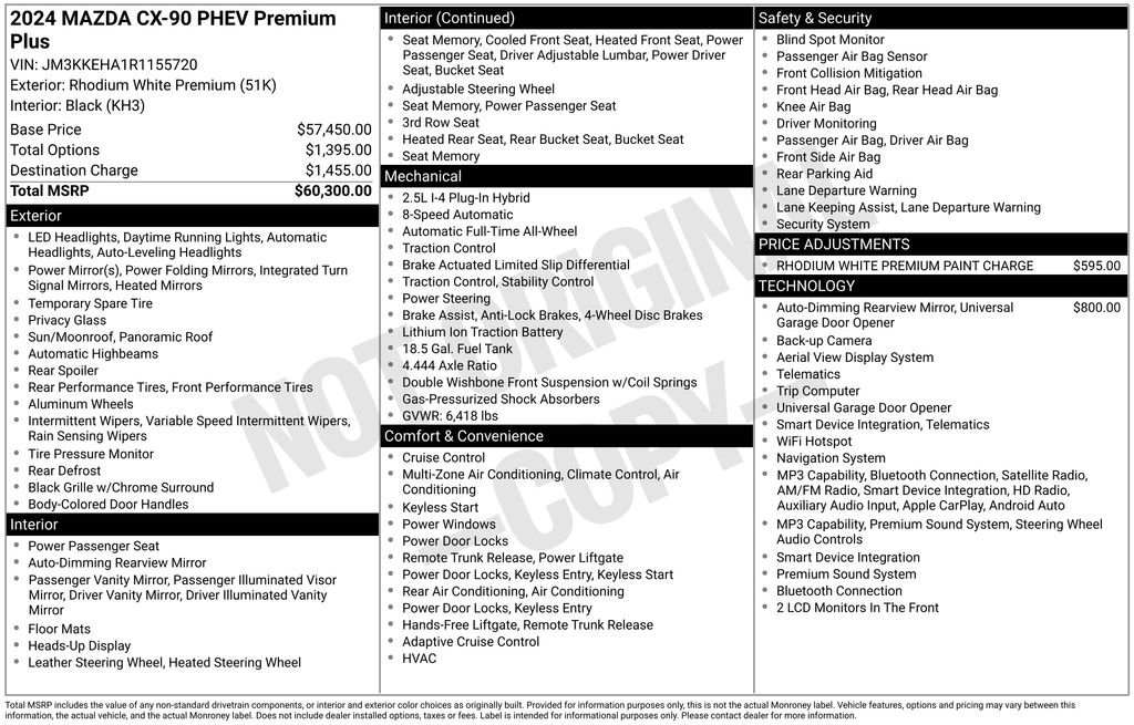 Certified 2024 MAZDA CX-90 Plug-In Hybrid w/ Premium Plus AWD/4WD image 5