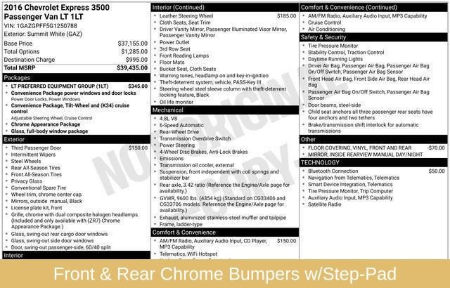 Used 2016 Chevrolet Express 3500 LT w/ LT Preferred Equipment Group image 7