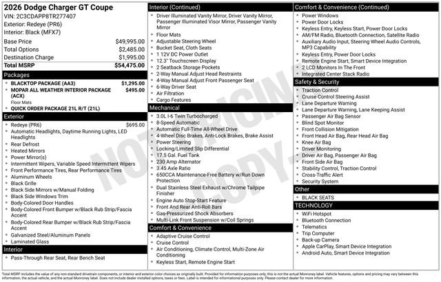 New 2026 Dodge Charger R/T w/ Blacktop Package AWD/4WD image 10