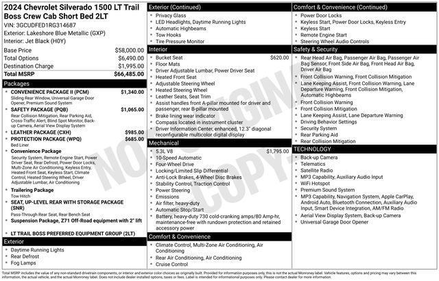 Used 2024 Chevrolet Silverado 1500 LT Trail Boss w/ Convenience Package II AWD/4WD image 28