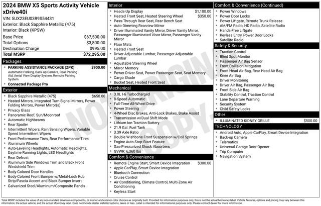 Used 2024 BMW X5 xDrive40i w/ Parking Assistance Package image 32