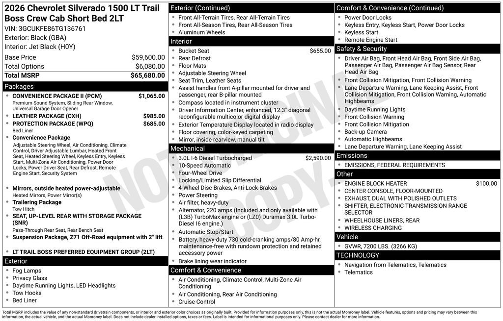 New 2026 Chevrolet Silverado 1500 LT Trail Boss w/ Convenience Package II image 3