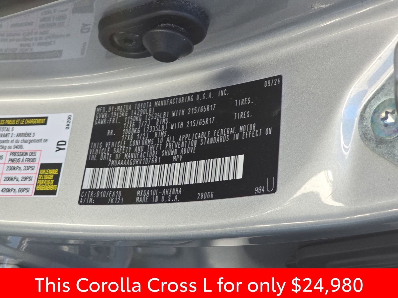 Used 2024 Toyota Corolla Cross L image 41