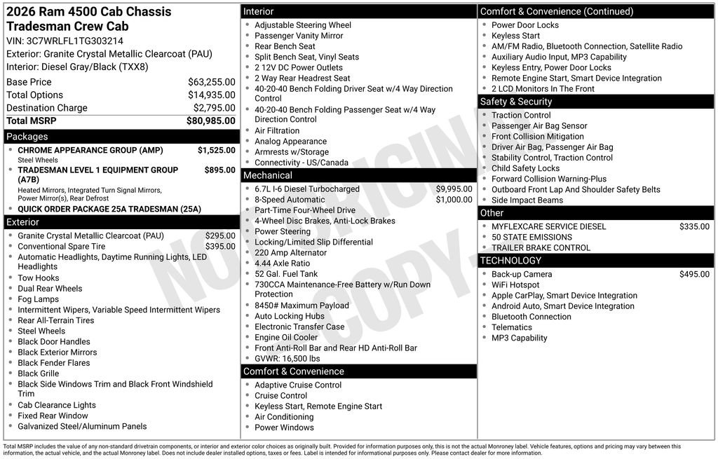 New 2026 RAM 4500 Tradesman w/ Chrome Appearance Group AWD/4WD image 5