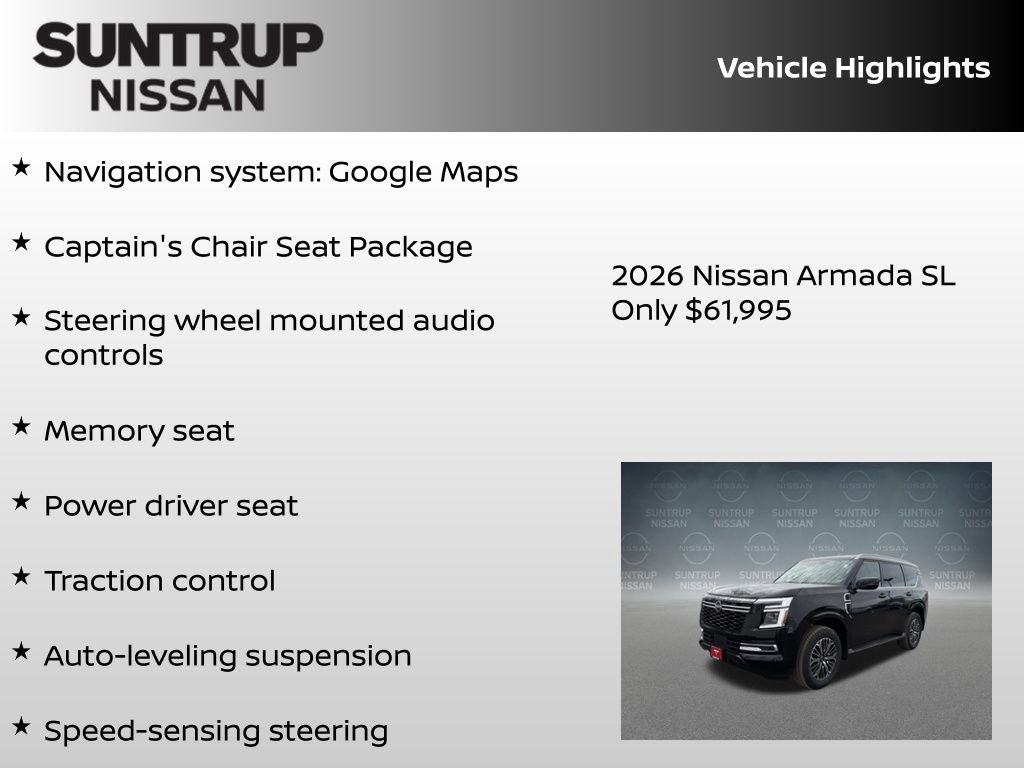 New 2026 Nissan Armada SL w/ Captain's Chari Seat Package AWD/4WD image 8