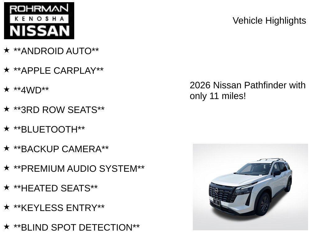 New 2026 Nissan Pathfinder SV AWD/4WD image 7