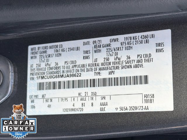 Certified 2021 Ford Escape SE FWD image 42