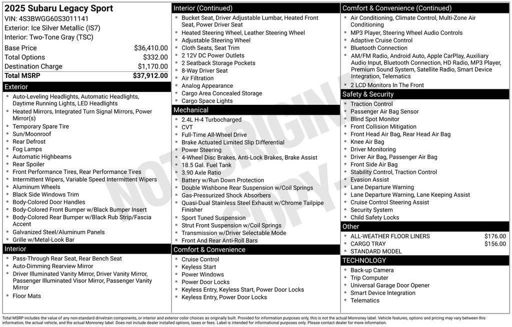 Used 2025 Subaru Legacy Sport image 18