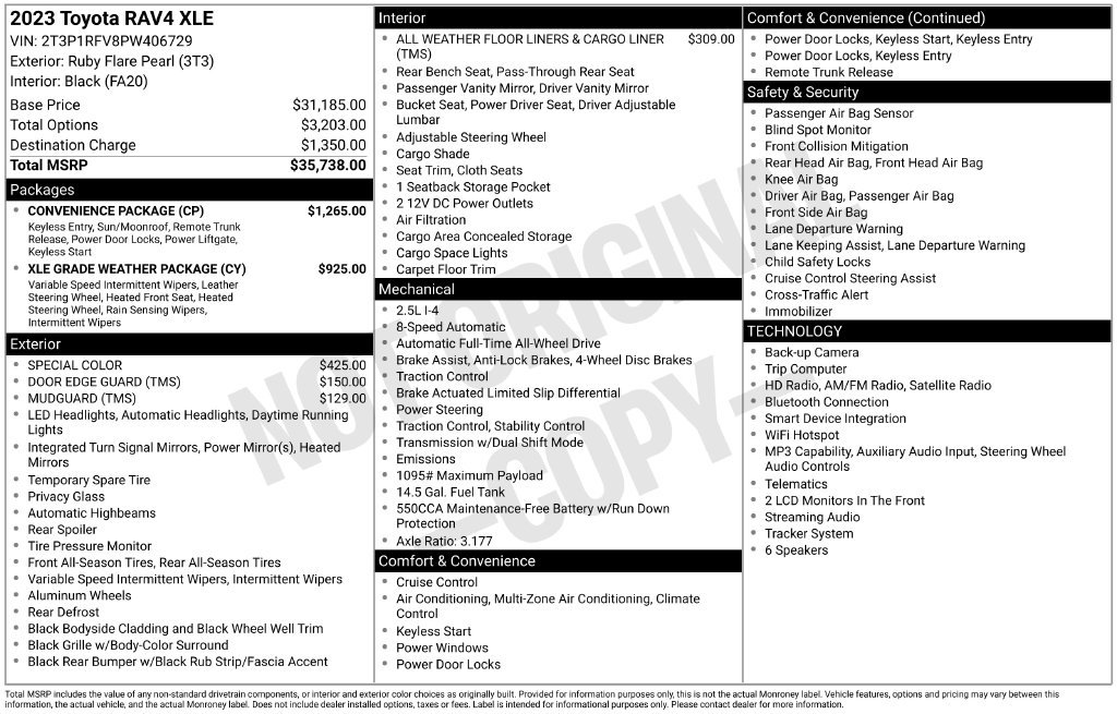 Used 2023 Toyota RAV4 XLE w/ Convenience Package AWD/4WD image 3