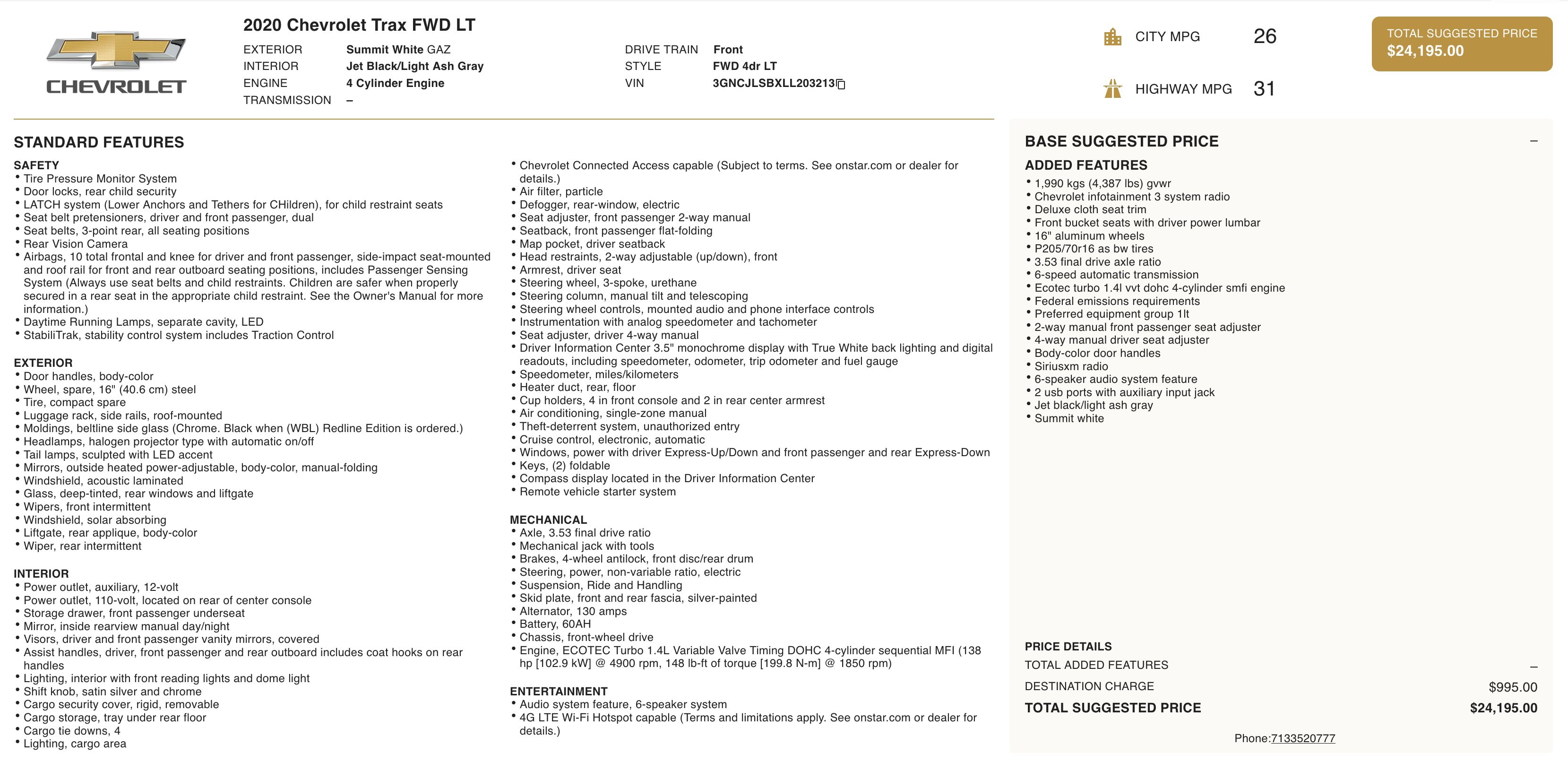 Used 2020 Chevrolet Trax LT image 3