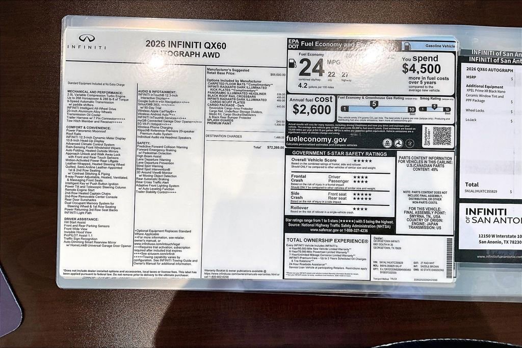 New 2026 INFINITI QX60 Autograph w/ Dark Cargo Package image 41