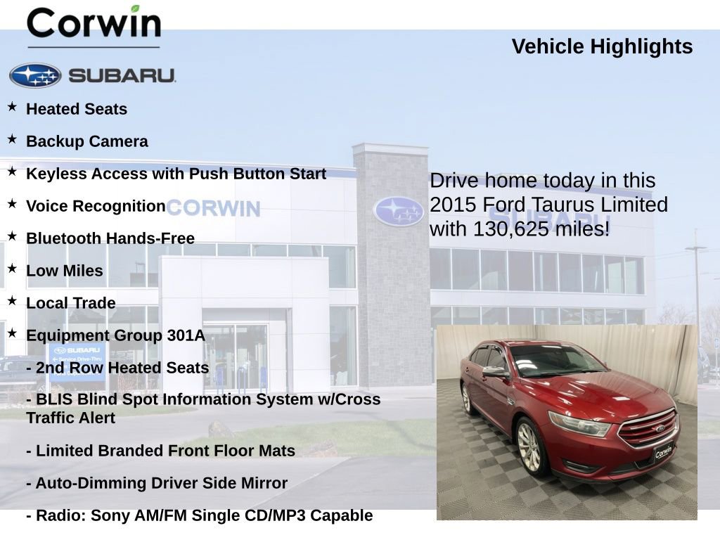 Used 2015 Ford Taurus Limited w/ Equipment Group 301A image 6
