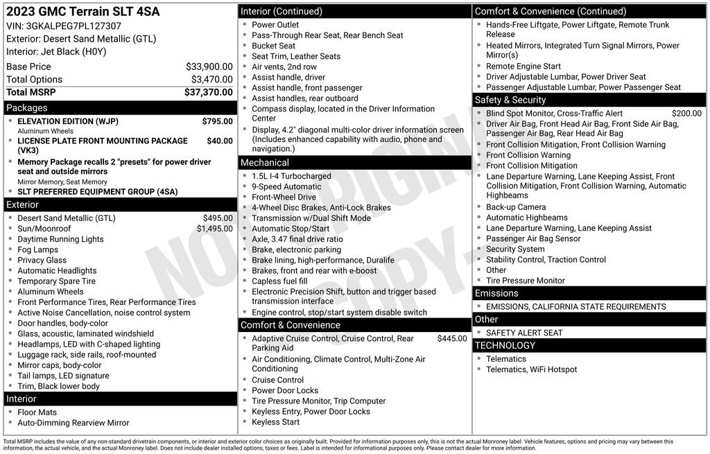 Used 2023 GMC Terrain SLT w/ Elevation Edition image 3