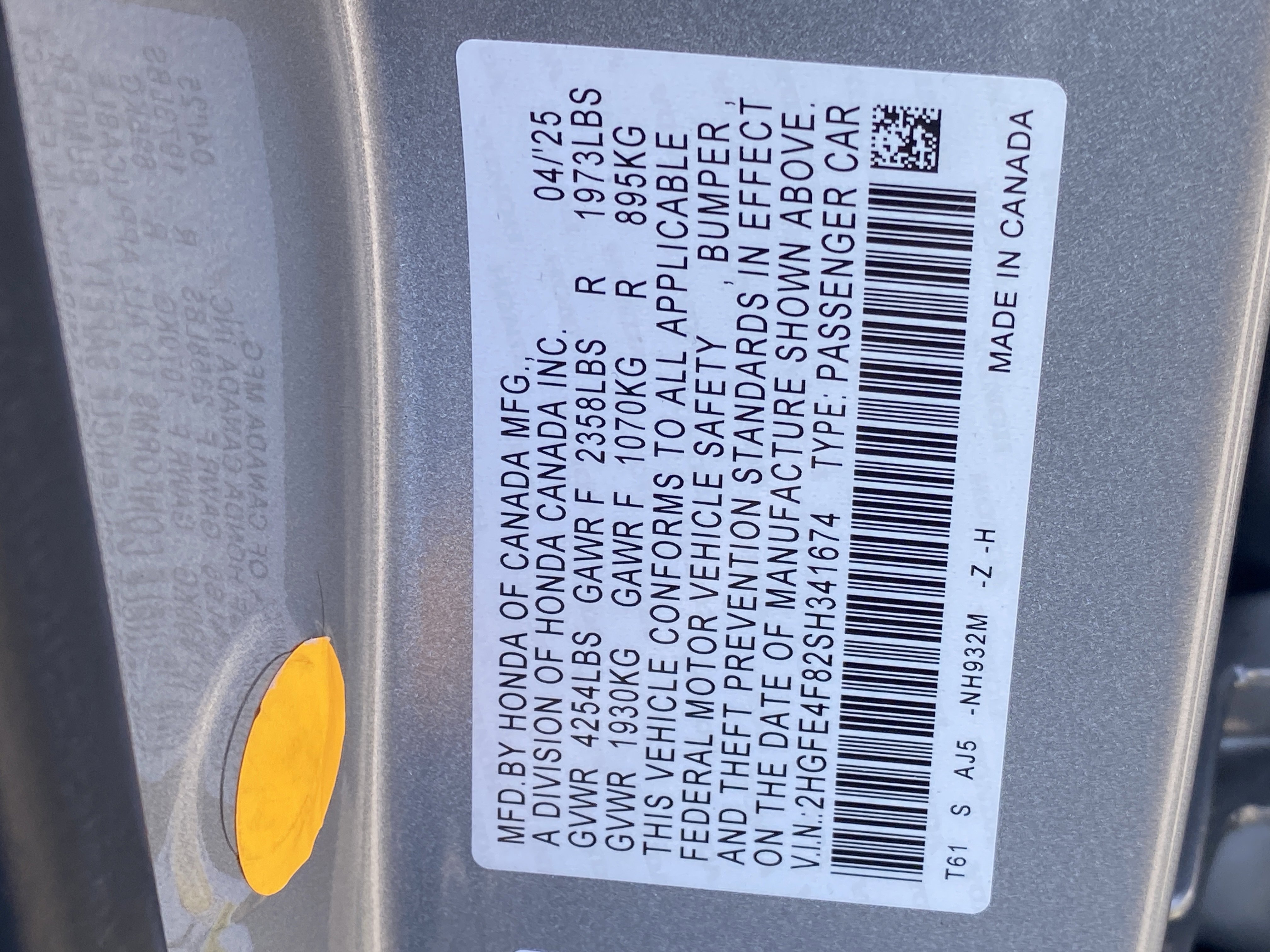 Certified 2025 Honda Civic Sport Touring image 30