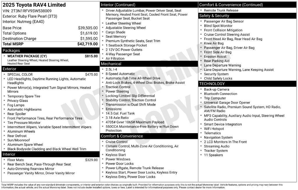 Used 2025 Toyota RAV4 Limited w/ Weather Package AWD/4WD image 25