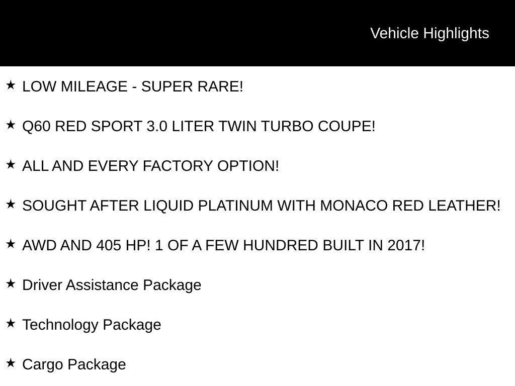 Used 2017 INFINITI Q60 Red Sport 400 image 5