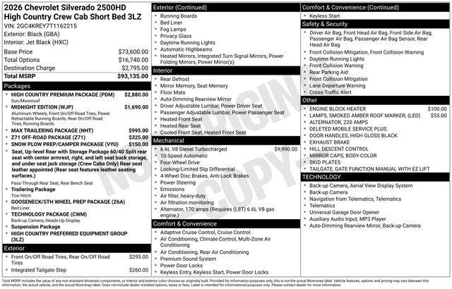 New 2026 Chevrolet Silverado 2500 High Country w/ High Country Premium Package image 5