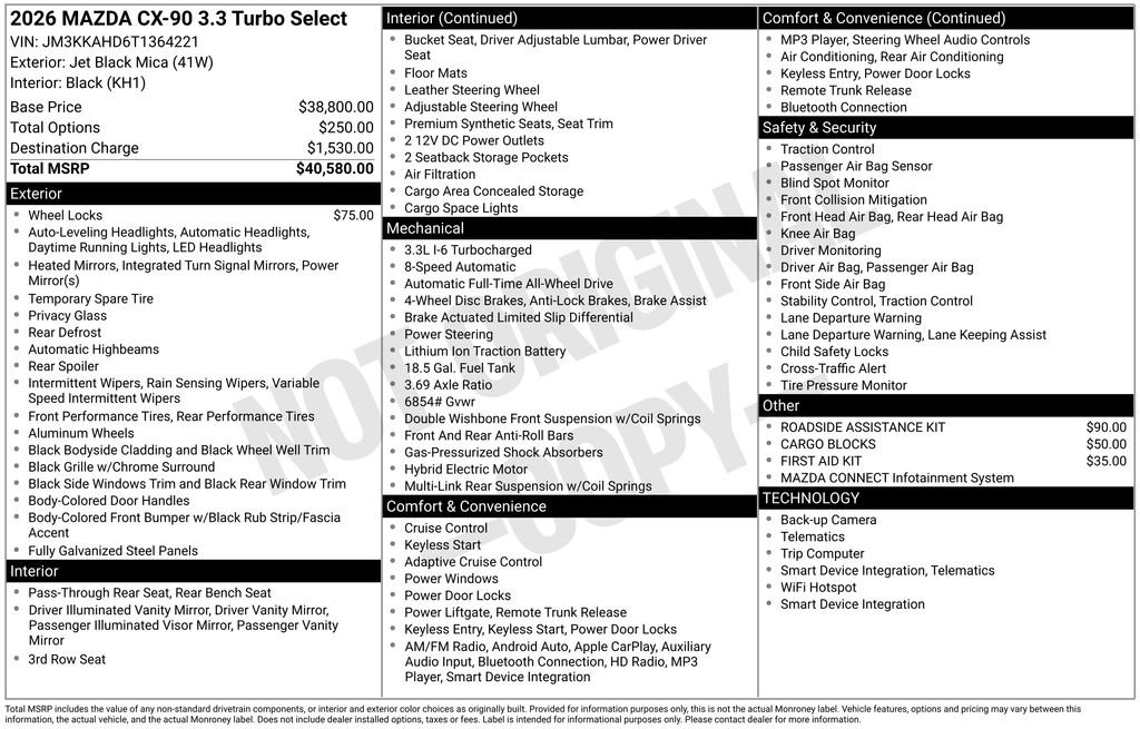 New 2026 MAZDA CX-90 3.3 Turbo w/ Select Package image 38