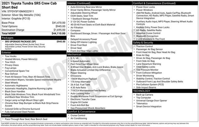 Used 2021 Toyota Tundra SR5 w/ SR5 Upgrade Package image 34