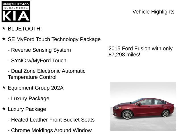 Used 2015 Ford Fusion SE w/ Equipment Group 202A FWD image 8