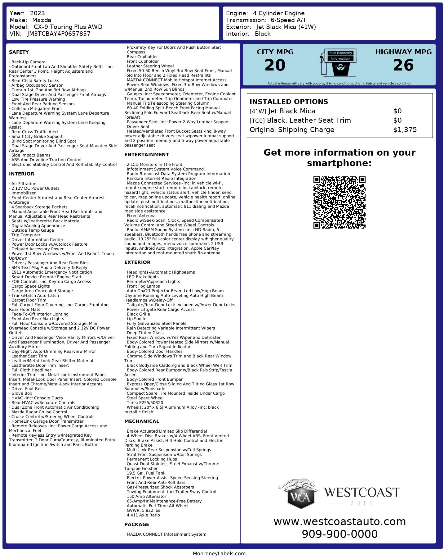 Used 2023 MAZDA CX-9 Touring Plus image 12